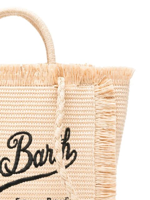 MC2 Saint Barth Colette embroidered fringed tote bag - Neutrals