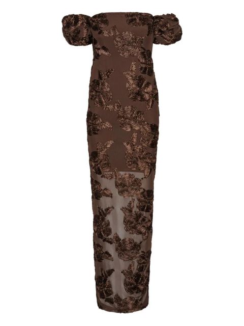 ROTATE BIRGER CHRISTENSEN flower maxi dress - Brown - zdjęcie produktu nr 1