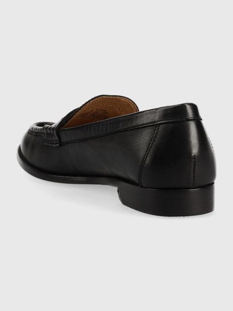 Lauren Ralph Lauren mokasyny skórzane Wynnie damskie kolor czarny na płaskim obcasie 802875318001