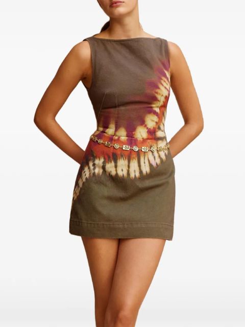 ALEMAIS Marilyn tie-dye denim mini dress - Green