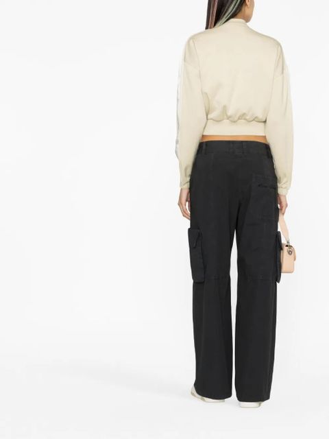Off-White cropped track jacket - Neutrals