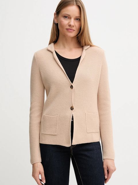 United Colors of Benetton kardigan z dodatkiem wełny kolor beżowy 1235D6934 - zdjęcie produktu nr 1