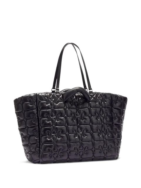 GANNI logo-quilted tote bag - Black
