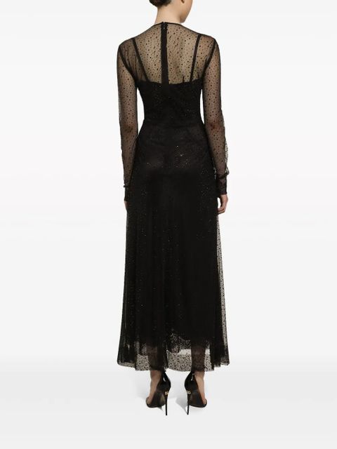 Dolce & Gabbana strass-embellished A-line maxi dress - Black