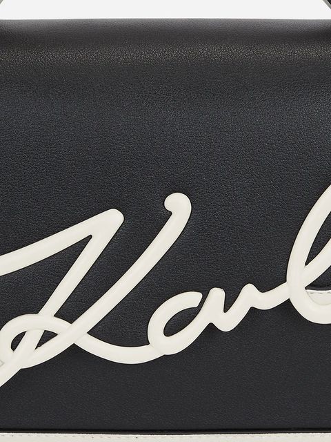 Karl Lagerfeld torebka skórzana K/SIGNATURE kolor czarny A1W30224