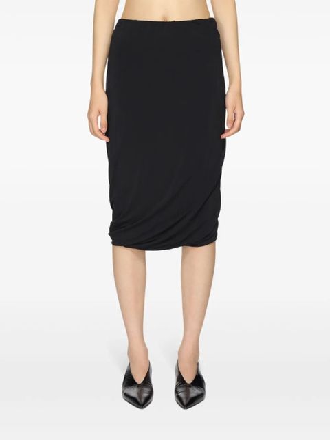 Jil Sander draped-detailed midi skirt - Black