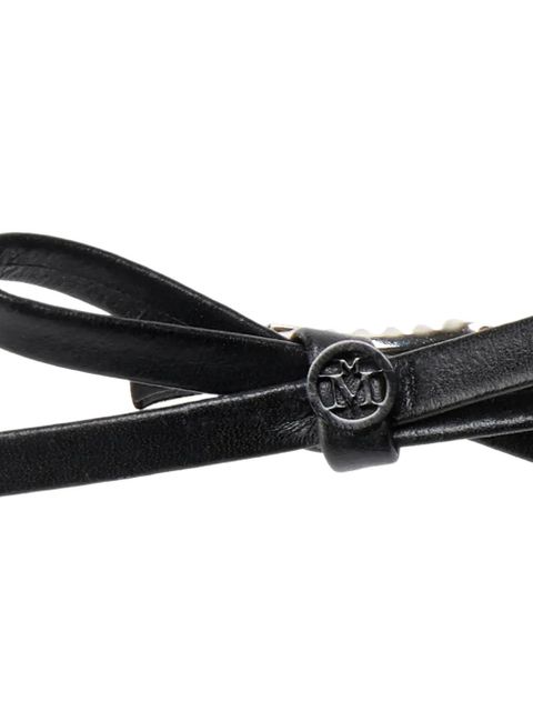Maison Michel Emma bow-embellishment leather hair clip (set of two) - Black - zdjęcie produktu nr 2
