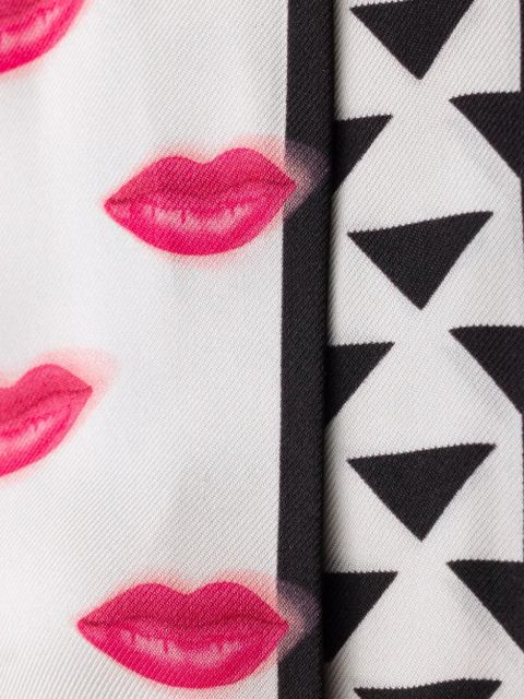 Prada Printed silk twill skinny scarf - Black