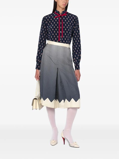 Valentino Garavani pleated silk midi skirt - White