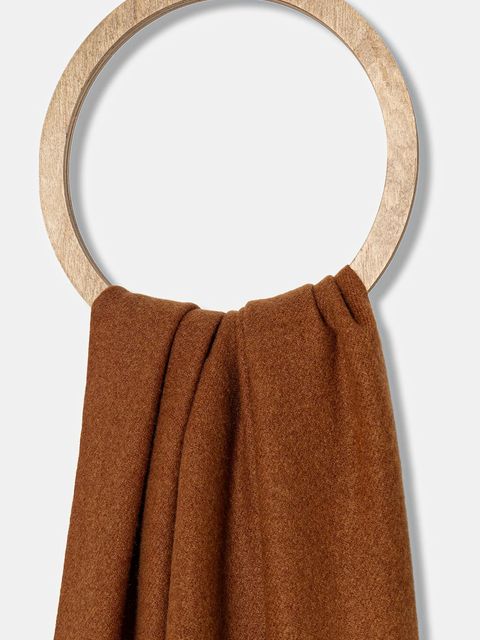 Answear.LAB szalik z wełną damski kolor brązowy gładki - zdjęcie produktu nr 2