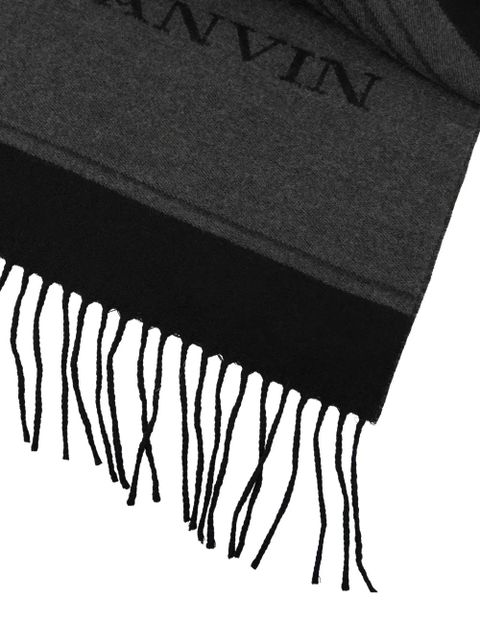 Lanvin logo fringed scarf - Grey