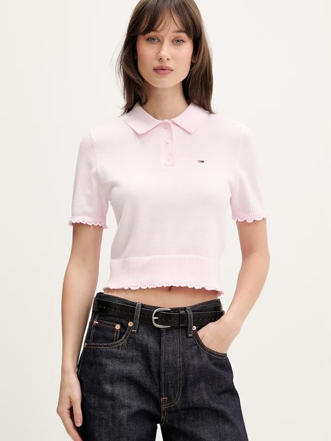 Tommy Jeans polo swetrowe damskie bawełniane - zdjęcie produktu nr 1