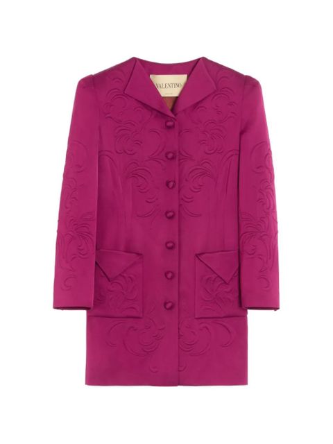 Valentino Garavani embroidered satin cady Caban coat - Pink - zdjęcie produktu nr 1