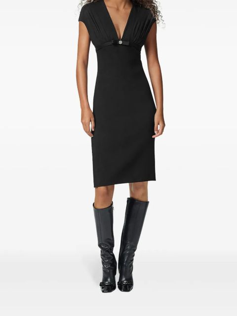 Versace deep-neck midi dress - Black