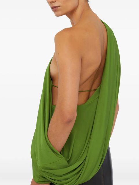 Christopher Esber burnished leather panelled skirt - Black