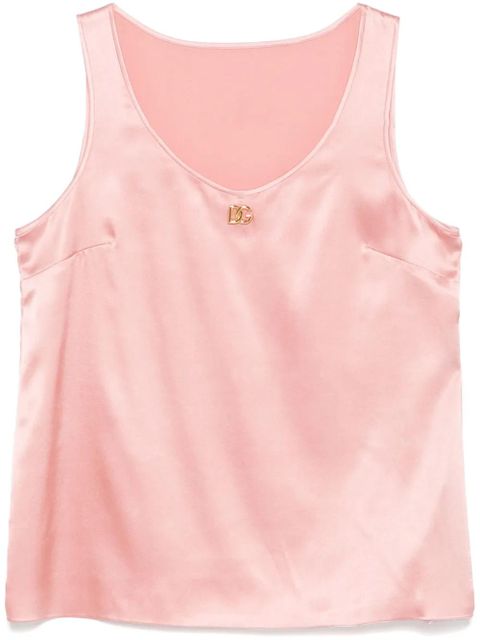Dolce & Gabbana DNA logo-plaque satin top - Pink - zdjęcie produktu nr 1