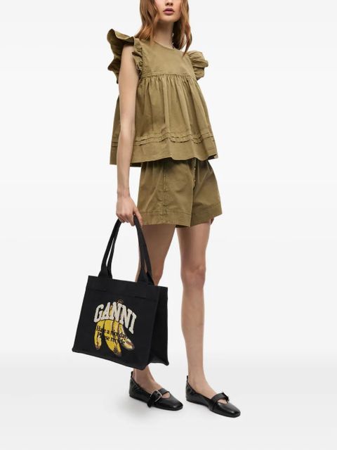 GANNI cotton shoulder bag - Black - zdjęcie produktu nr 2