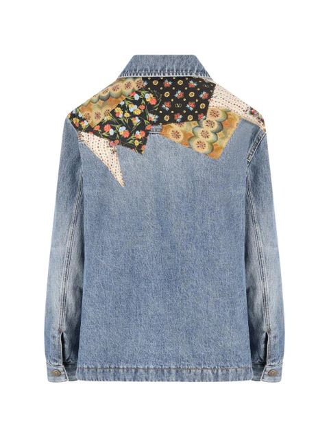 Valentino Garavani floral-patches denim jacket - Blue - zdjęcie produktu nr 2