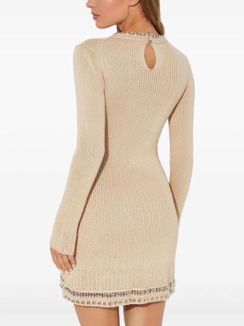 Rabanne long sleeve mini dress - Neutrals