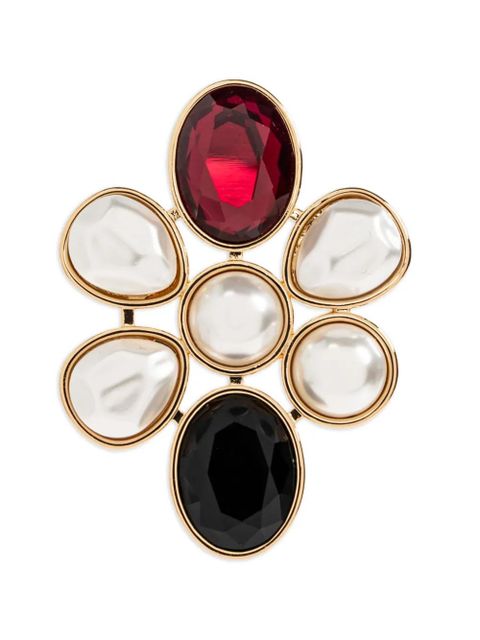 Self-Portrait faux-pearl earrings - Gold
