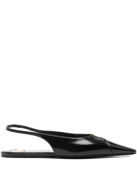 Saint Laurent Babylone slingback pointed-toe flats - Black - zdjęcie produktu nr 1