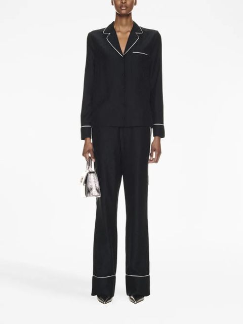 Off-White straight-leg pyjama-inspired trousers - Black - zdjęcie produktu nr 2
