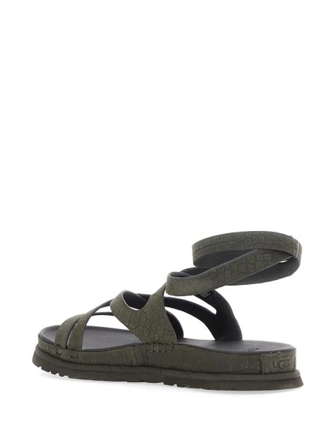 UGG Golden Gaze croc-effect buckled sandals - Green