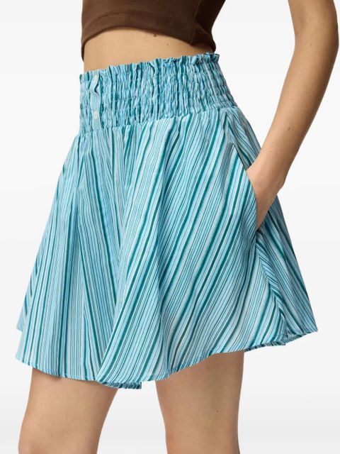 PINKO striped shirred skirt - Blue
