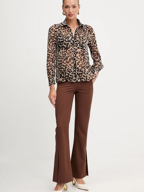 Morgan koszula damska kolor brązowy regular z kołnierzykiem klasycznym CLION - zdjęcie produktu nr 2