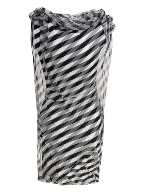 Max Mara cowl-neck striped dress - Black