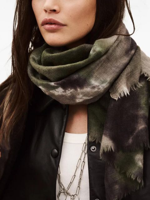 Ba&Sh Sofia tie-dye frayed scarf - Green