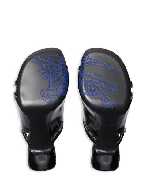 Burberry Peep 85mm leather sandals - Black