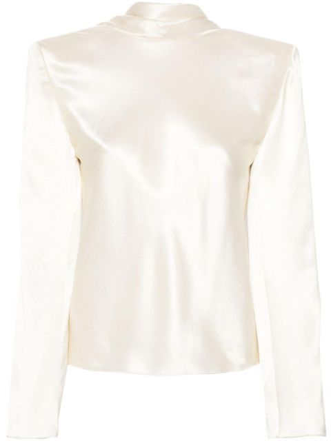 Saint Laurent cowl-back silk blouse - White - zdjęcie produktu nr 1