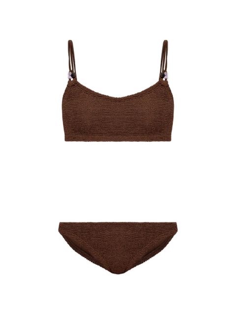 Hunza G Cassie beaded crinkle bikini - Brown - zdjęcie produktu nr 1