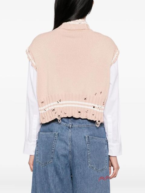 Marni cotton cropped vest - Neutrals
