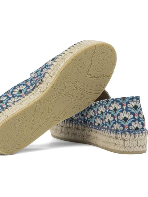 ETRO floral-print platform espadrilles - Blue