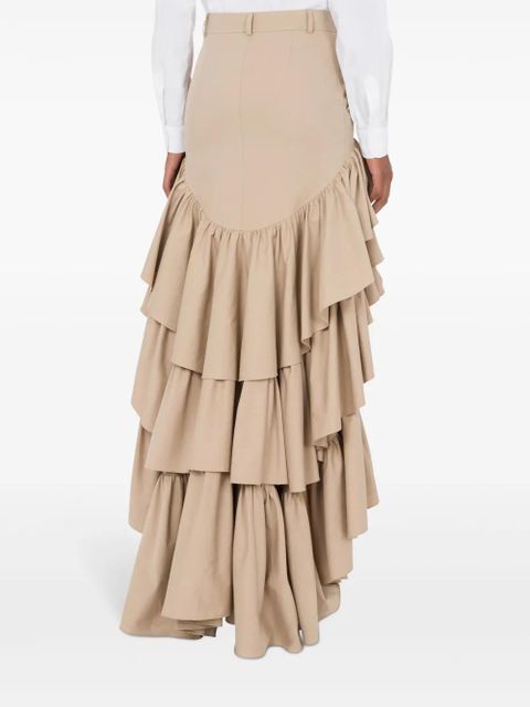 Moschino ruffled maxi skirt - Neutrals