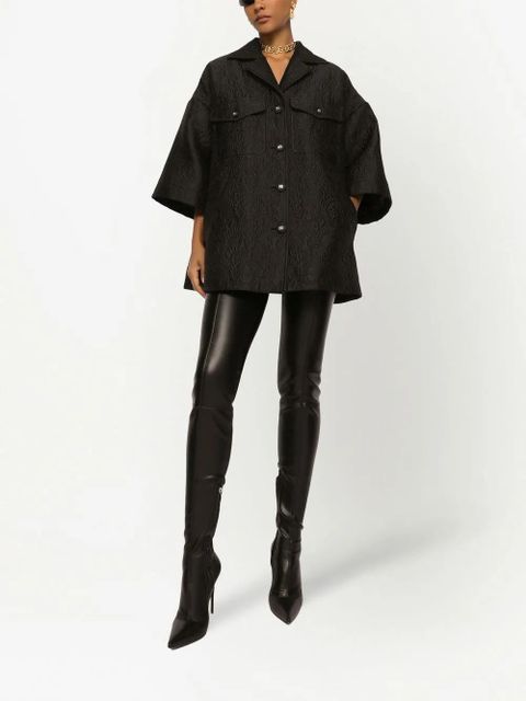 Dolce & Gabbana floral-jacquard short cape - Black - zdjęcie produktu nr 2