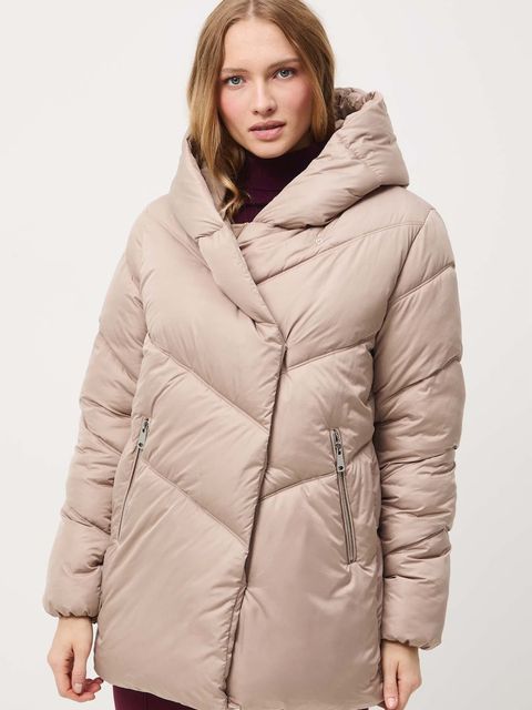 Medicine kurtka damska kolor beżowy zimowa oversize - zdjęcie produktu nr 2
