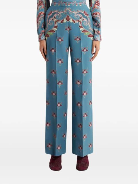 ETRO floral paisley trousers - Blue - zdjęcie produktu nr 2