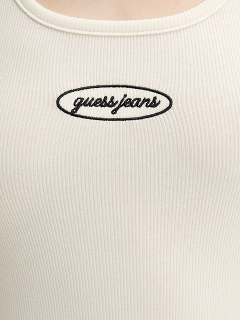 Guess Jeans sukienka kolor beżowy mini dopasowana W5YK0I KA0H1