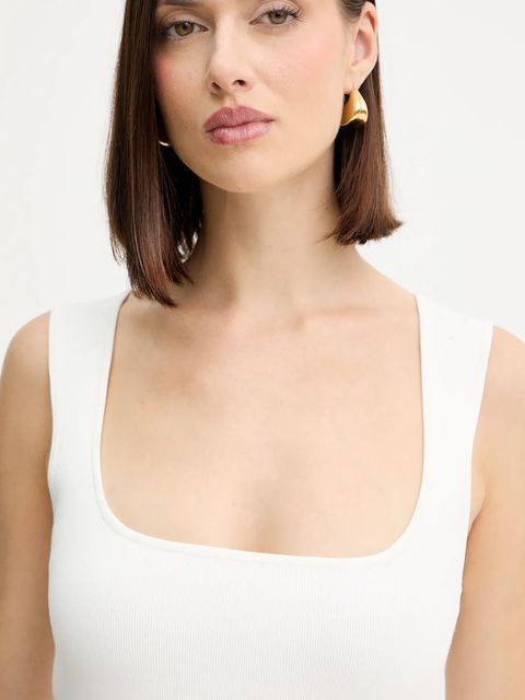 Herve Leger sukienka Camille kolor biały midi rozkloszowana DSP8535748