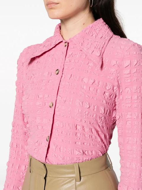 Nanushka Lotte seersucker shirt - Pink
