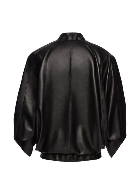 Magda Butrym ribbed-trim leather jacket - Black - zdjęcie produktu nr 2