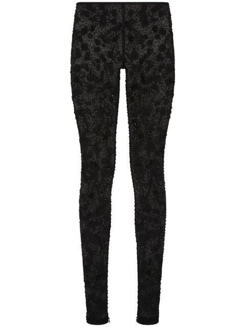 Dolce & Gabbana KIM DOLCE&GABBANA embroidered tulle leggings - Black - zdjęcie produktu nr 1