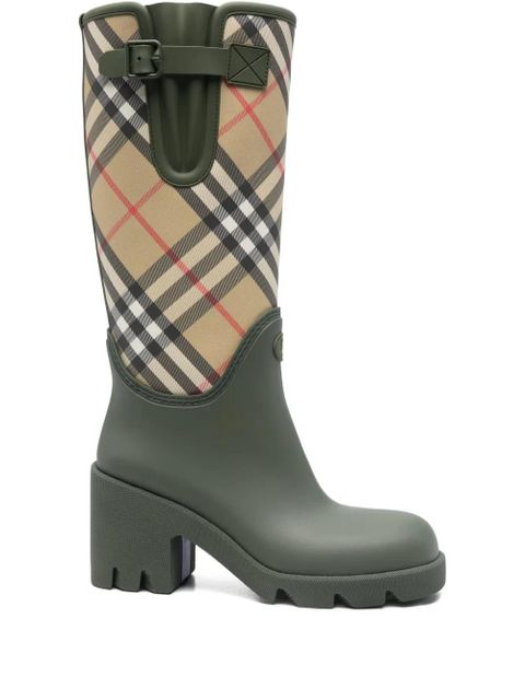 Burberry Marsh check-pattern block-heel boots - Green - zdjęcie produktu nr 1