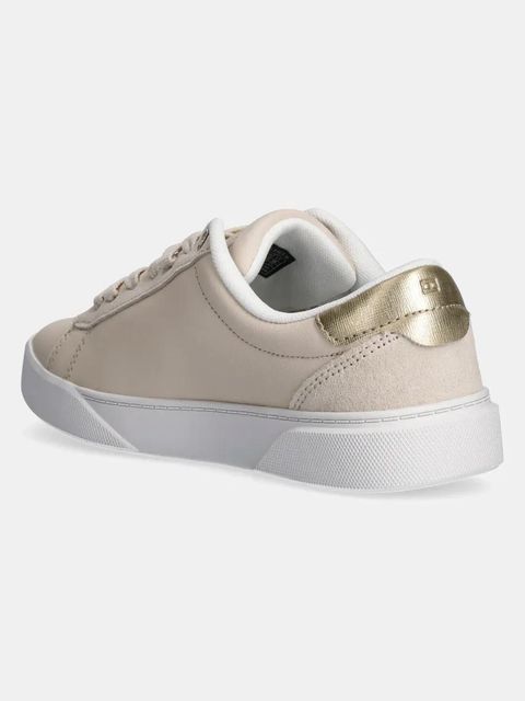 Tommy Hilfiger sneakersy skórzane CHIC COURT SNEAKER kolor beżowy FW0FW08382