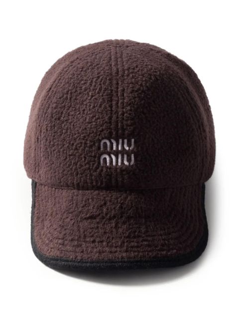 Miu Miu fleece baseball cap - Brown - zdjęcie produktu nr 1