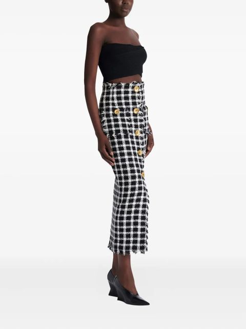 Balmain tweed buttoned skirt - Black
