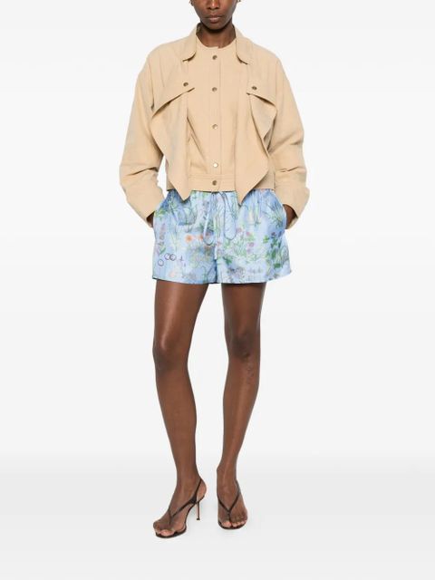 Gucci floral-print drawstring shorts - Blue - zdjęcie produktu nr 2